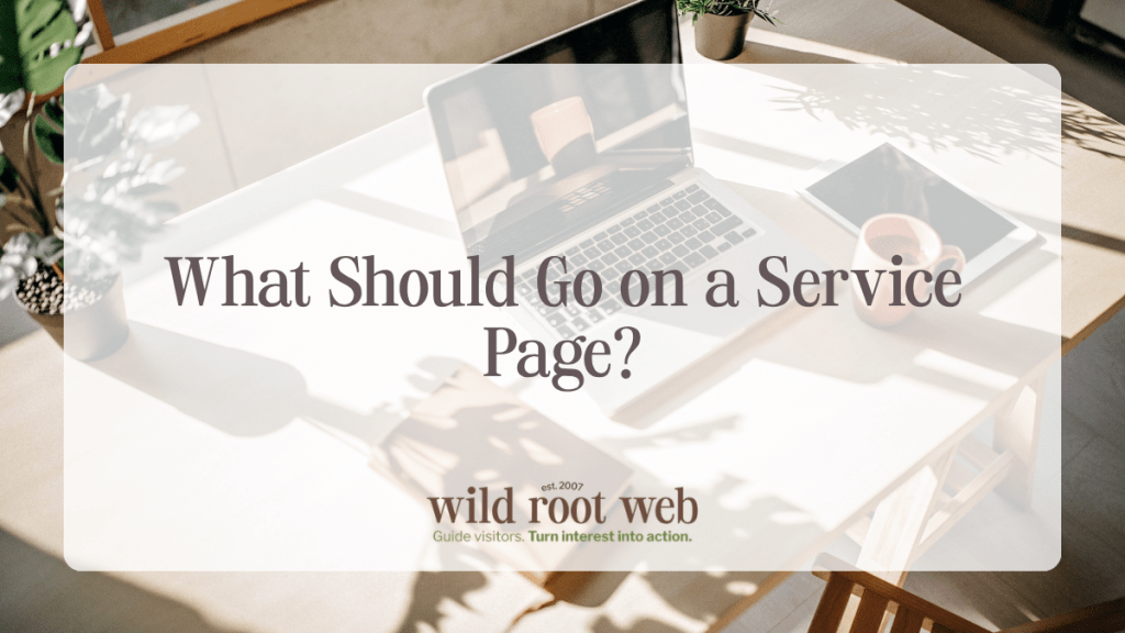 what should go on a service page